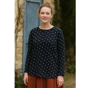 Gudrun Sjödén -Black Polka Dot Long-Sleeve Top